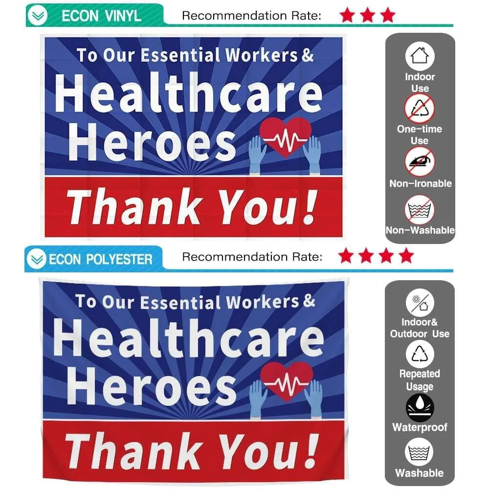 Allenjoy To Our  Essential Employees & Healthcare Workers Heroes  Thank You Garden Sign Banners - Allenjoystudio