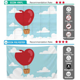 Allenjoy Valentine Day Backdrop with Red Heart Hot Air Balloon Photography - Allenjoystudio