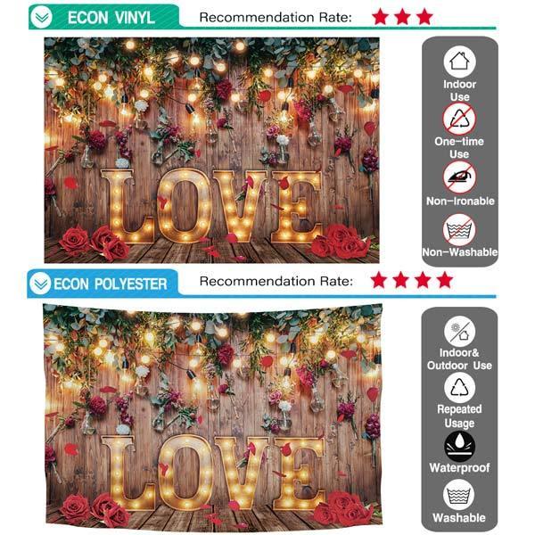 Allenjoy Valentine Wooden Backdrop Love Rose for Wedding - Allenjoystudio