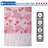 Allenjoy Valentine Pink Heart Love Backdrop with White Wood Floor - Allenjoystudio