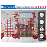 Allenjoy Valentine's Day Kissig Booth Backdrop Hand-Painted Wooden Floor - Allenjoystudio