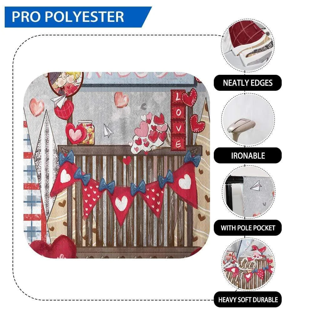 Allenjoy Valentine's Day Kissig Booth Backdrop Hand-Painted Wooden Floor - Allenjoystudio