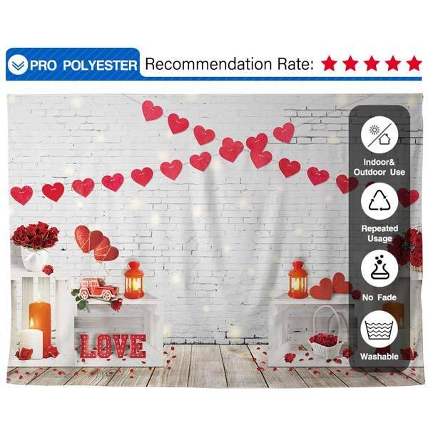 Allenjoy Valentine's Day Photography Backdrop Rustic White Brick Wall - Allenjoystudio