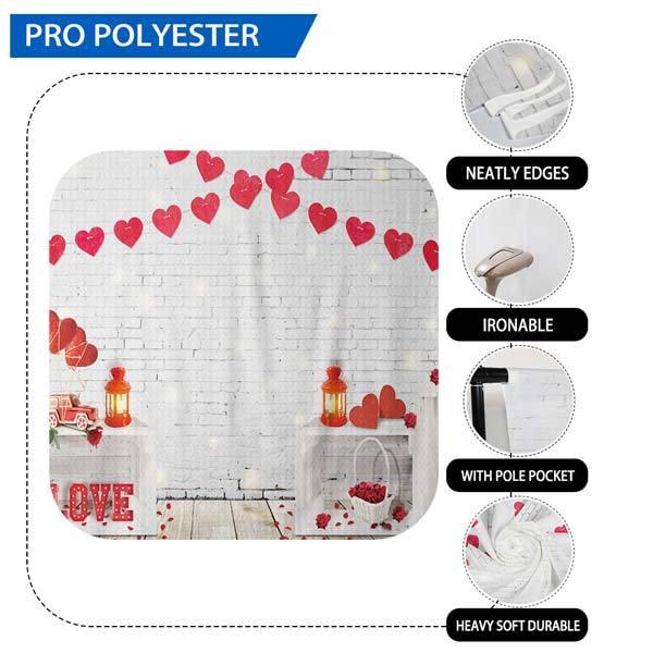 Allenjoy Valentine's Day Photography Backdrop Rustic White Brick Wall - Allenjoystudio