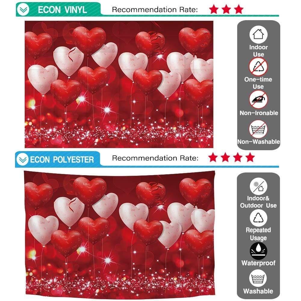 Allenjoy Valentine Red and Pink Heart Balloon Bokeh Backdrop - Allenjoystudio