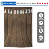 Allenjoy Walnut Wood Easter Rabbits Decor Backdrop - Allenjoystudio