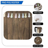 Allenjoy Walnut Wood Easter Rabbits Decor Backdrop - Allenjoystudio