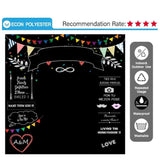 Allenjoy Wedding Chalkboard Colorful Flags Custom Backdrop - Allenjoystudio