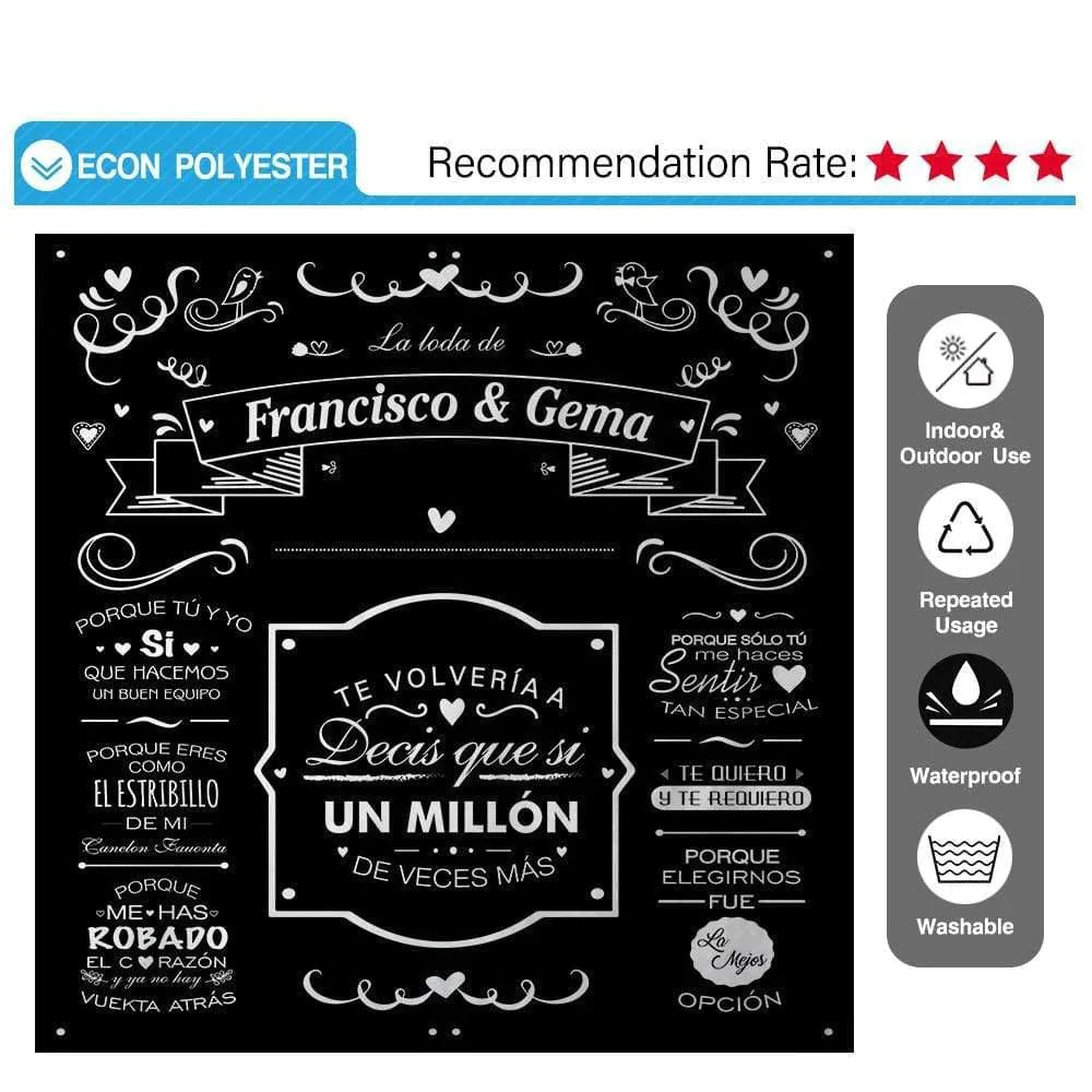 Allenjoy Wedding Chalkboard  Design Love Ribbons Custom Backdrop - Allenjoystudio