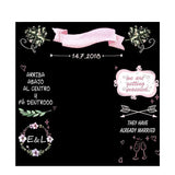 Allenjoy Pink Banner Wine Glasses Chalkboard Wedding Backdrop