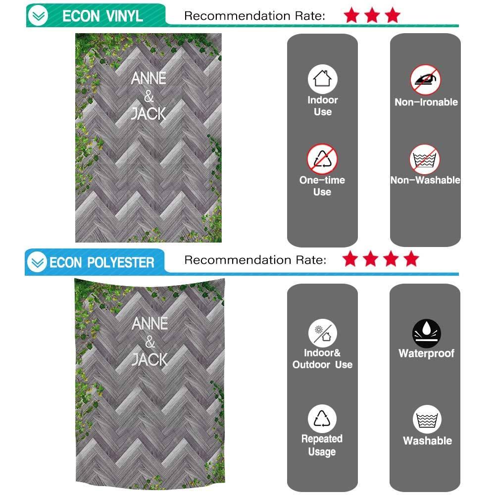 Allenjoy Wedding Backdrop Gray Chevron Wooden Board Green Ivy Photographic Backdrops - Allenjoystudio