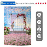 Allenjoy Blue Sky Sunshine Flower Road Photography Backdrop - Allenjoystudio