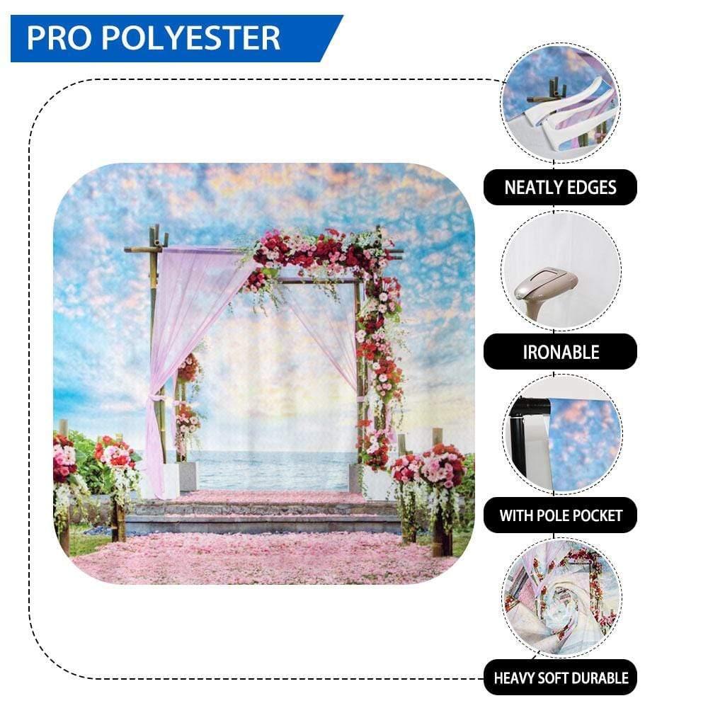 Allenjoy Blue Sky Sunshine Flower Road Photography Backdrop - Allenjoystudio