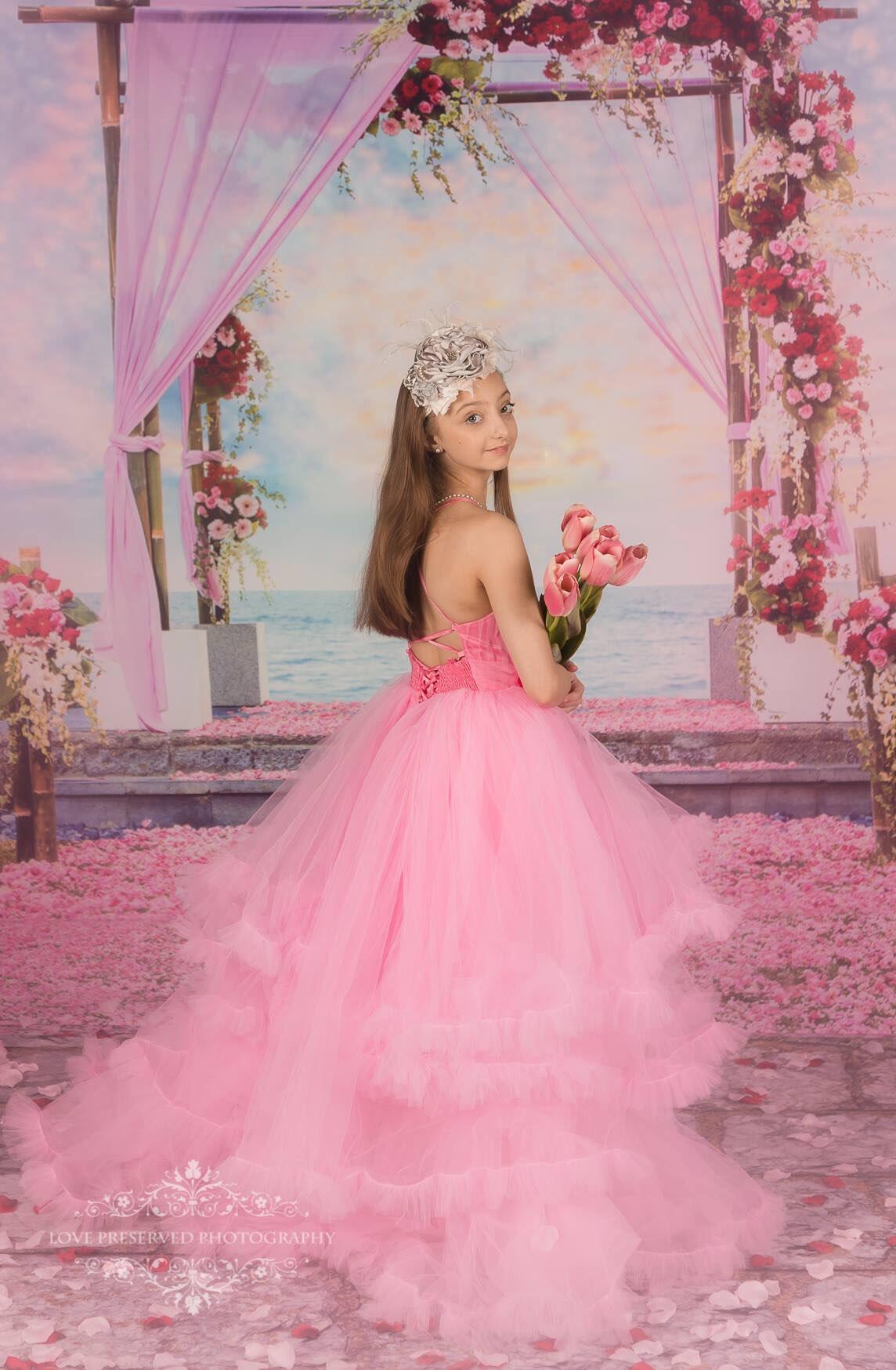 Allenjoy Blue Sky Sunshine Flower Road Photography Backdrop - Allenjoystudio