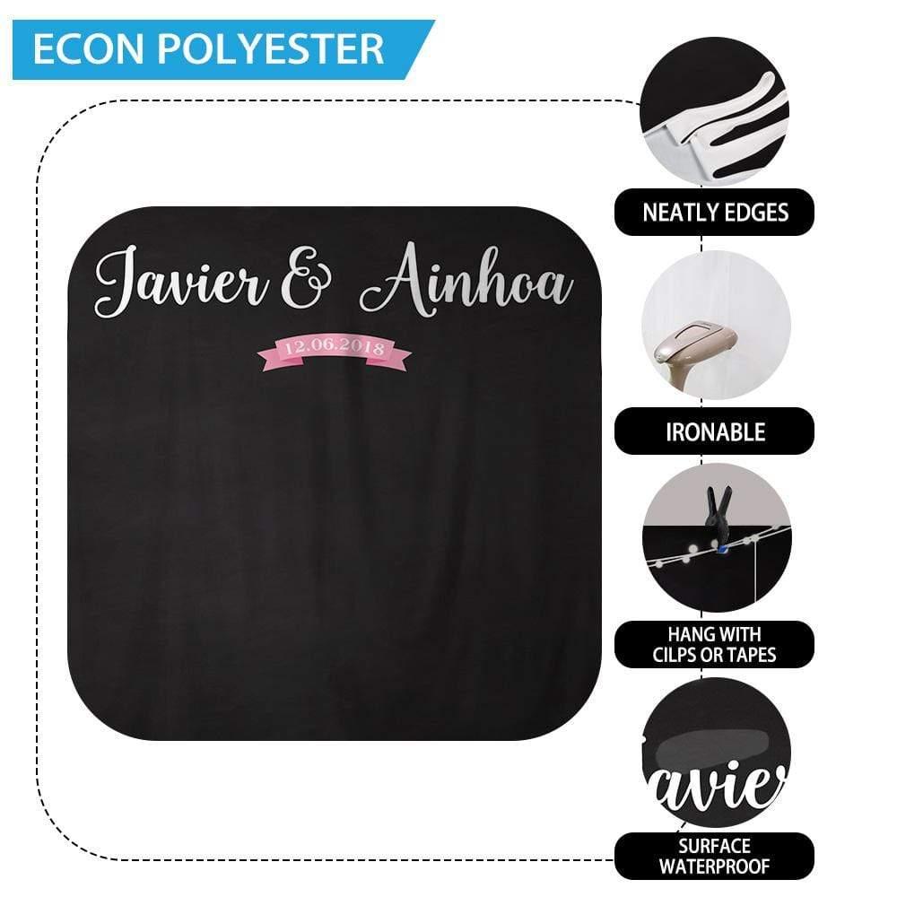 Allenjoy Wedding Customize Name Date Black Shiny Firefly Backdrop - Allenjoystudio