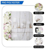 Allenjoy White Wooden Wall with Floral Backdrop for Mother's Day - Allenjoystudio