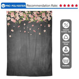 Allenjoy Pink Little Flowers Romantic Chalkboard Wedding Backdrop - Allenjoystudio