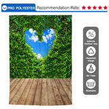 Allenjoy Wedding Valentine Green Tree Heart Sky Cloud  Backdrop - Allenjoystudio