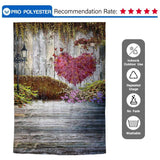 Allenjoy Flower Love Heart Wedding Wood Backdrop - Allenjoystudio