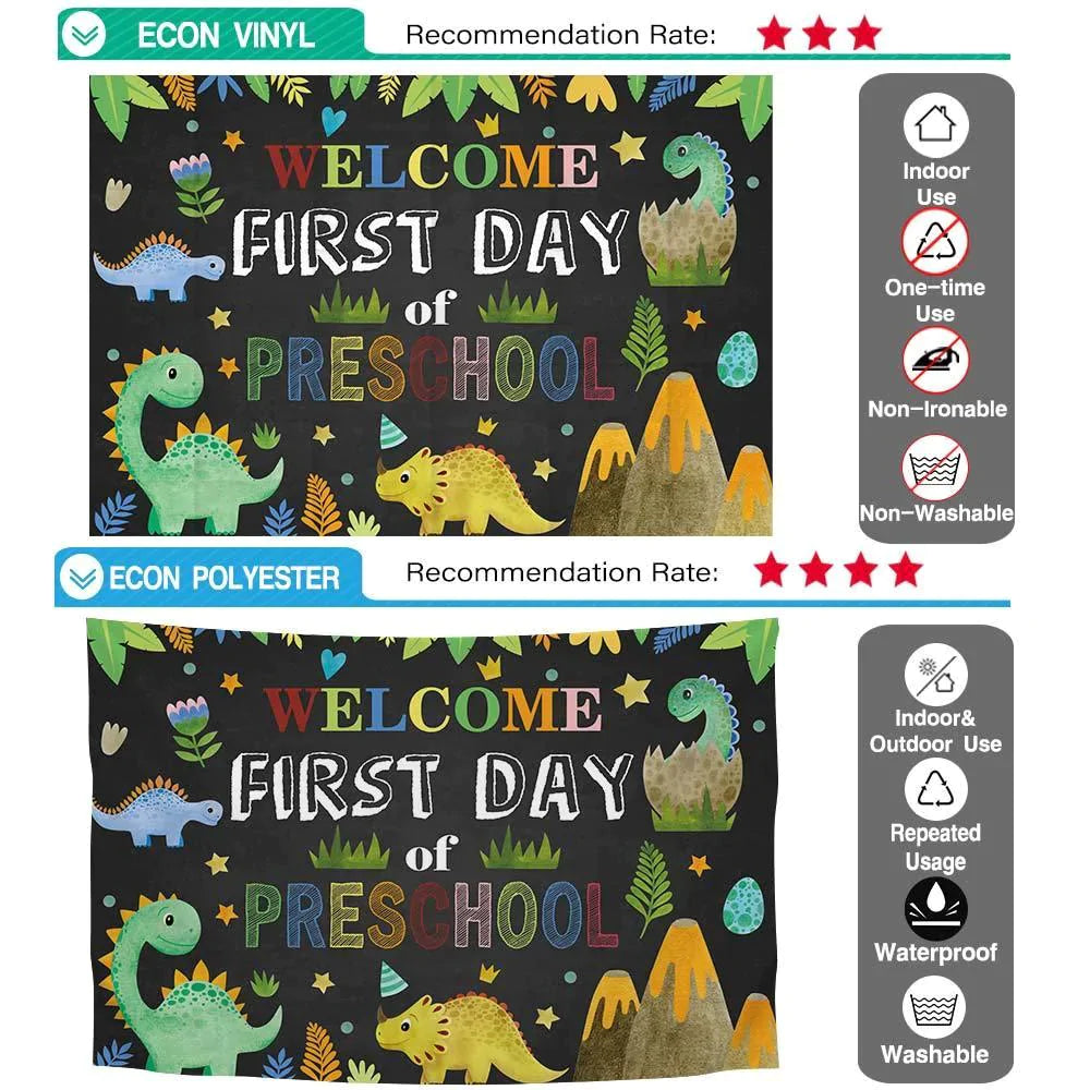 Allenjoy Welcome Dinosaur First Day of Preschool Backdrop - Allenjoystudio