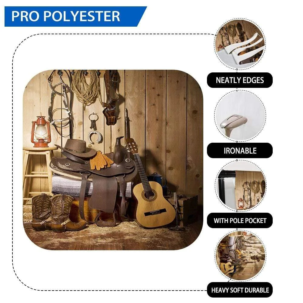 Allenjoy Western Cowboy Guitar Hat Wooden Backdrop - Allenjoystudio