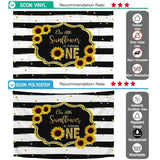 Allenjoy White and Black Stripes Sunflower 1st Birthday Backdrop - Allenjoystudio