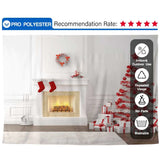 Allenjoy White Fireplace  Christmas Tree Living Room Backdrop - Allenjoystudio