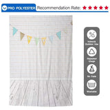 Allenjoy White Brick Wall Bunting Flags Child Backdrop - Allenjoystudio