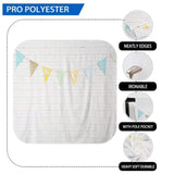 Allenjoy White Brick Wall Bunting Flags Child Backdrop - Allenjoystudio