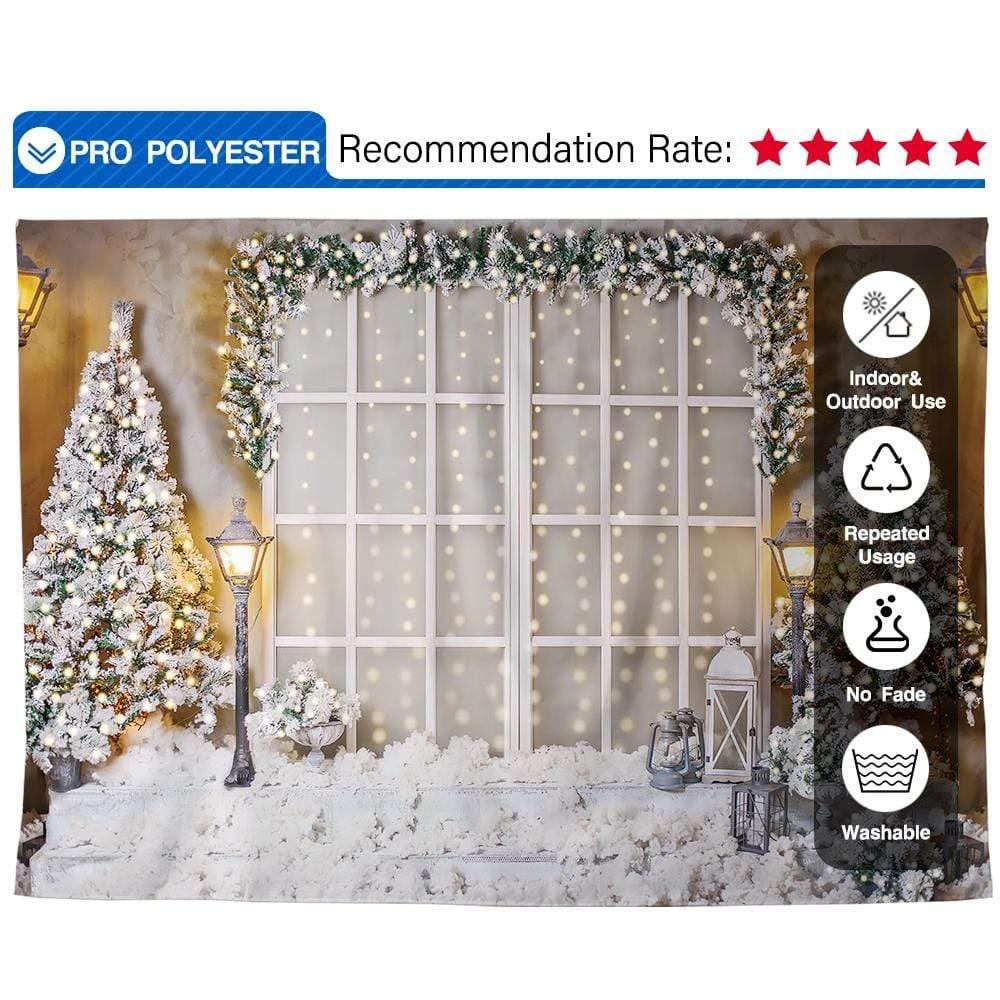 Allenjoy White Window Backdrop for Christmas Family Portrait - Allenjoystudio