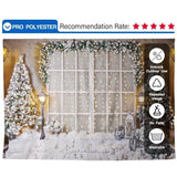 Allenjoy White Window Backdrop for Christmas Family Portrait - Allenjoystudio