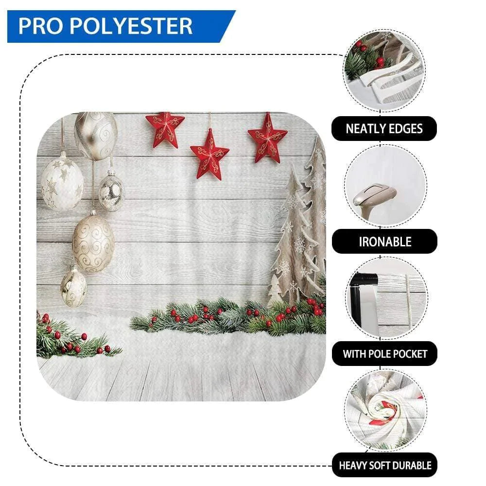 Allenjoy White Wood Xmas Christmas Snow Floor Backdrop - Allenjoystudio