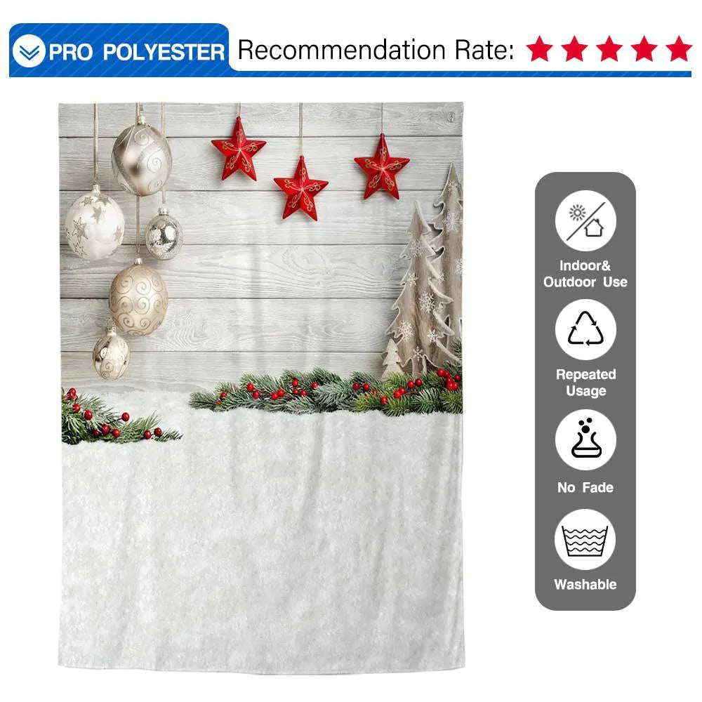 Allenjoy White Wood Xmas Christmas Snow Floor Backdrop - Allenjoystudio