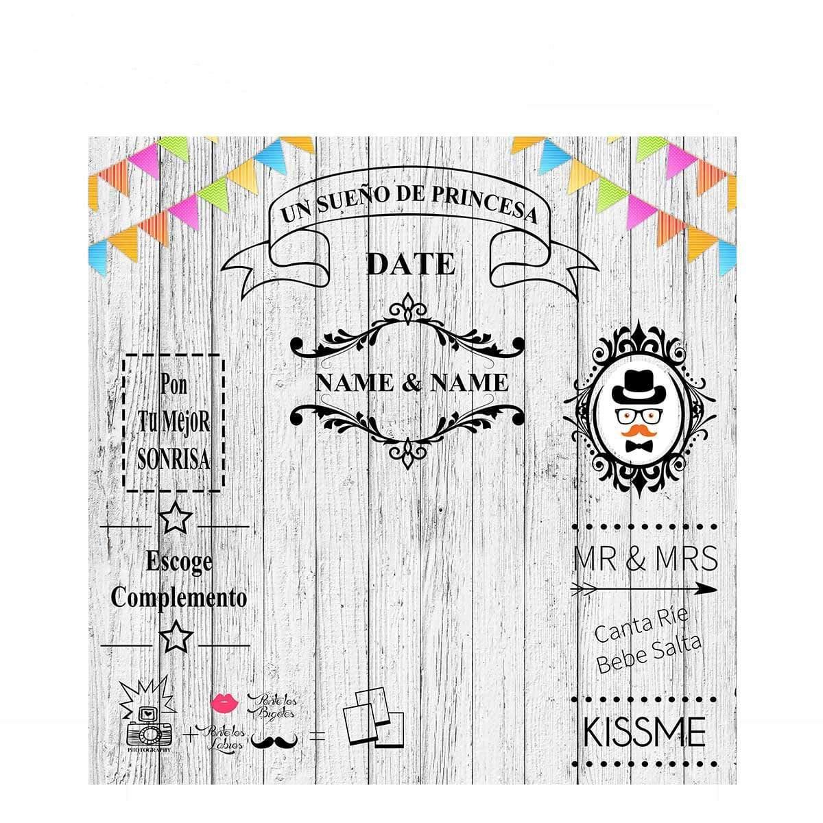 Allenjoy White Wood Wedding Customize Background - Allenjoystudio