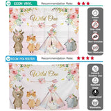 Allenjoy Wild One Animal Pink Floral Backdrop for Birthday Party - Allenjoystudio