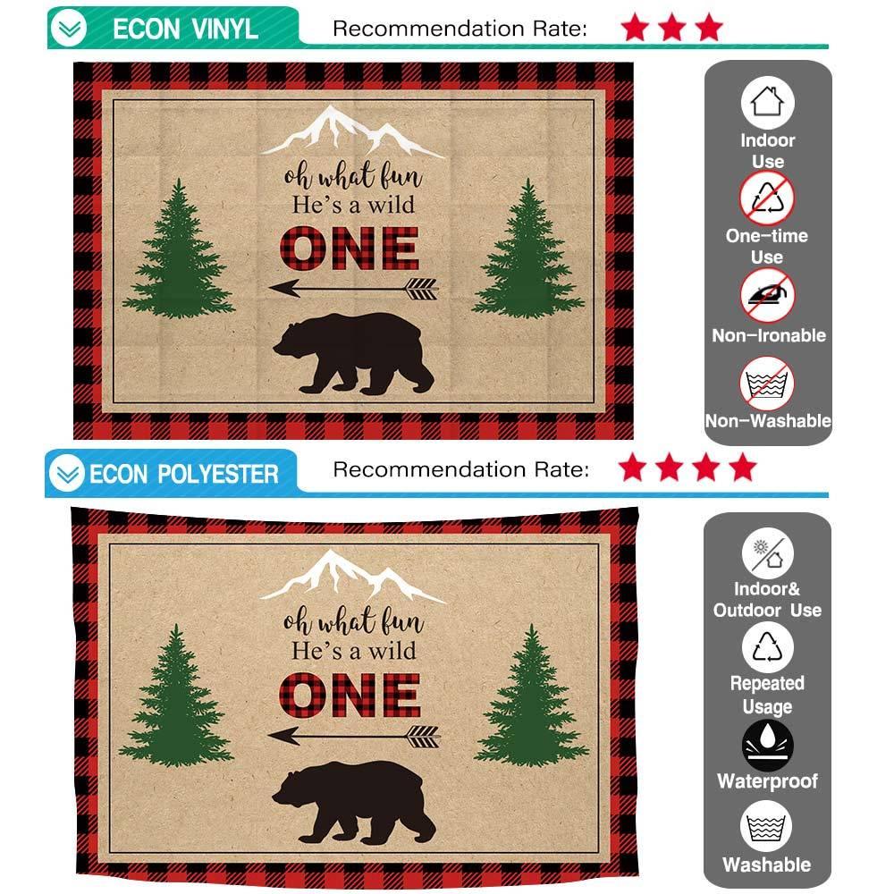 Allenjoy Wild One Lumberjack 1st Birthday Backdrop - Allenjoystudio