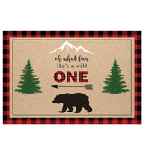 Allenjoy Wild One Lumberjack 1st Birthday Backdrop