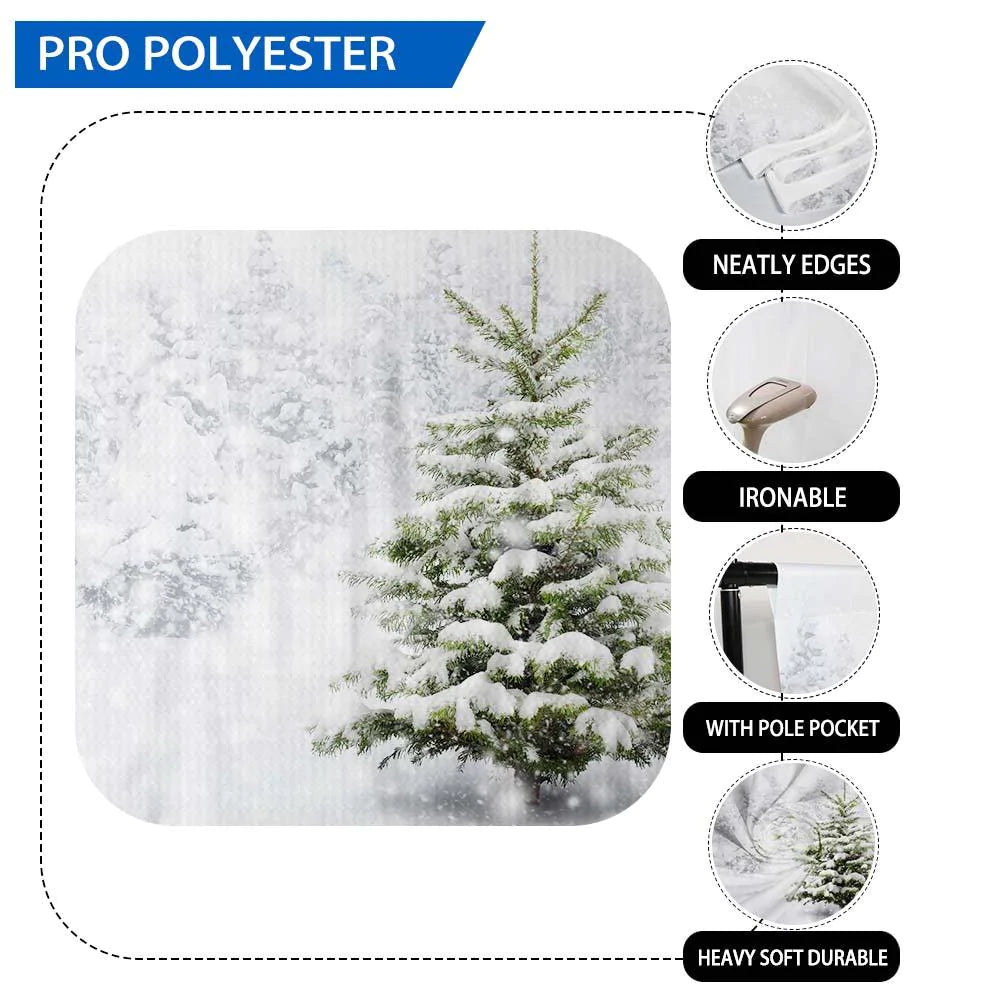 Allenjoy Winter Snowflake Snowfield Forest Backdrop - Allenjoystudio