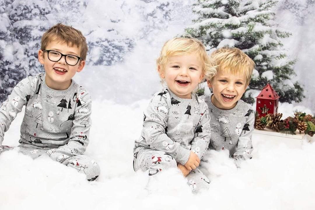 Allenjoy Winter Snowflake Snowfield Forest Backdrop - Allenjoystudio