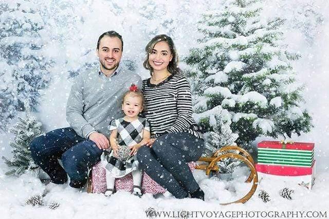 Allenjoy Winter Snowflake Snowfield Forest Backdrop - Allenjoystudio