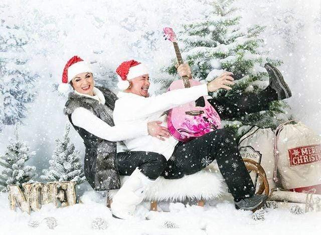 Allenjoy Winter Snowflake Snowfield Forest Backdrop - Allenjoystudio