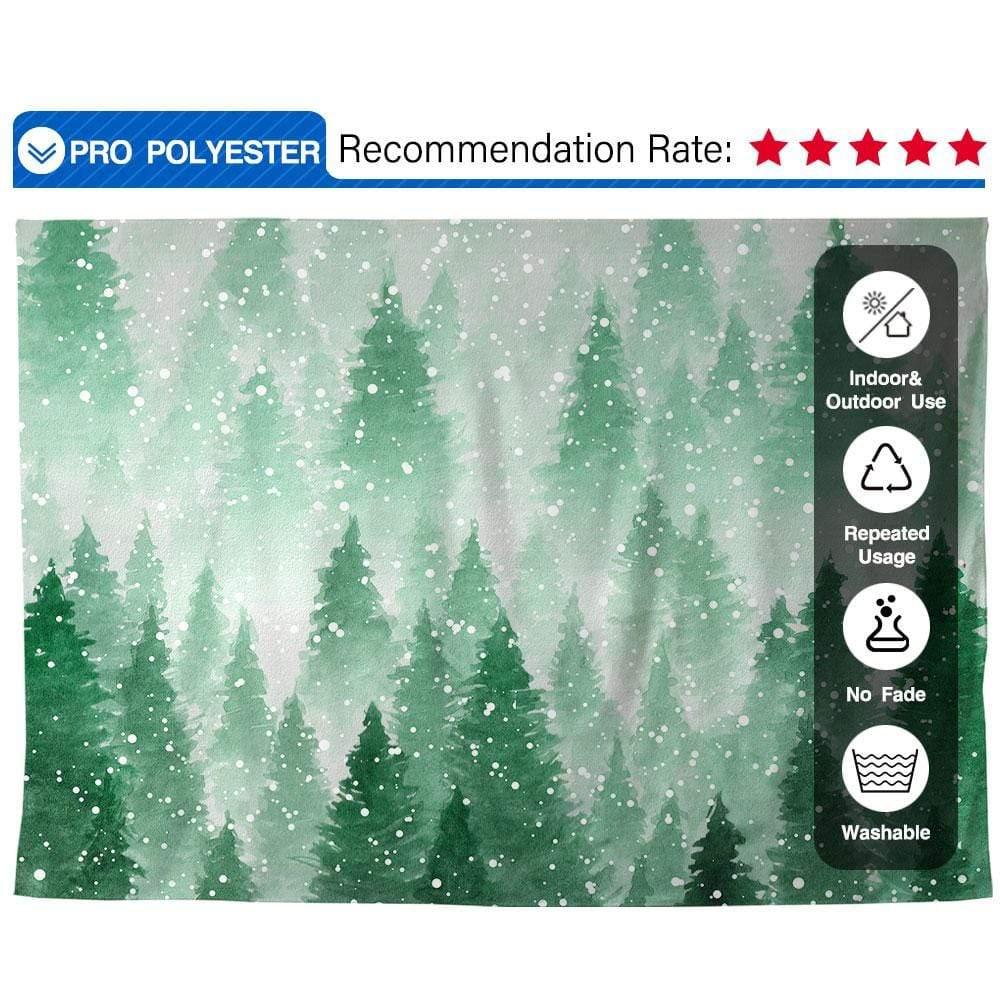Allenjoy Winter Backdrop Snowy Forest Oil Painting Backdrop - Allenjoystudio