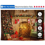 Allenjoy Christmas Tree Red Socks Hang on Fireplace Backdrop - Allenjoystudio