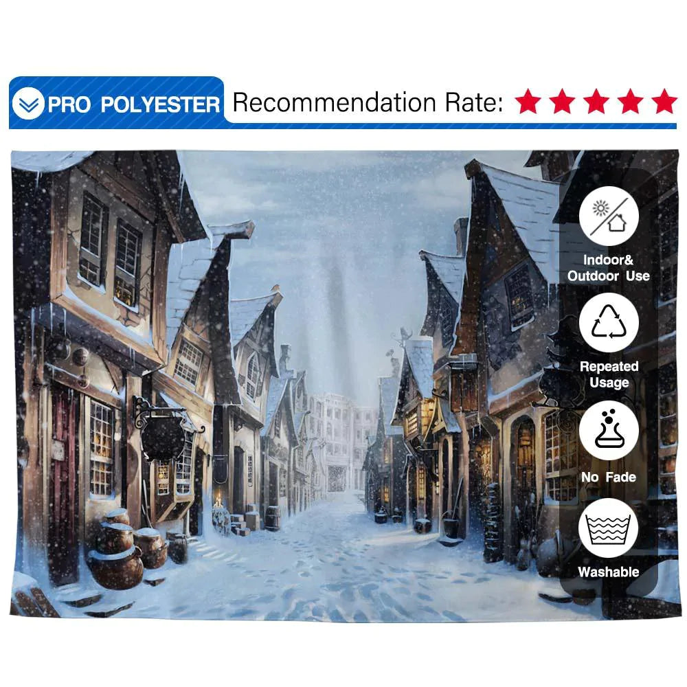 Allenjoy Winter Street Backdrop for Christmas Children Backdrop - Allenjoystudio
