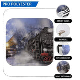 Allenjoy Winter Snowy Train Village House Backdrop - Allenjoystudio