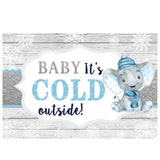 Allenjoy BABY It's COLD outside Elephant Snowflake Wood Backdrop - Allenjoystudio
