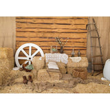 Allenjoy Wood Farm Cowboy Autumn Haystack Backdrop - Allenjoystudio