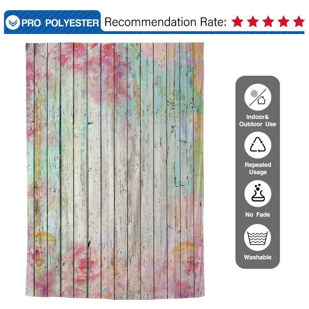 Allenjoy Wooden Backdrop Colorful Rose Printed Backdrop - Allenjoystudio
