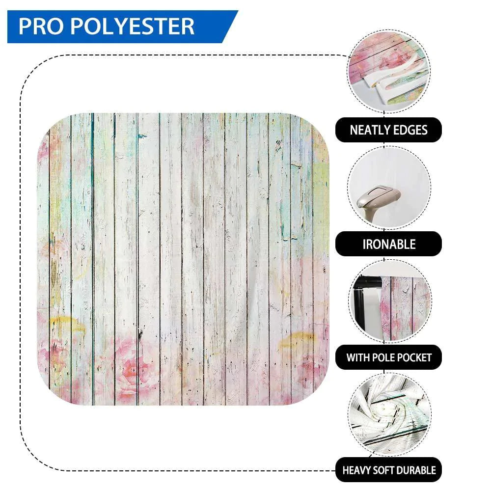 Allenjoy Wooden Backdrop Colorful Rose Printed Backdrop - Allenjoystudio