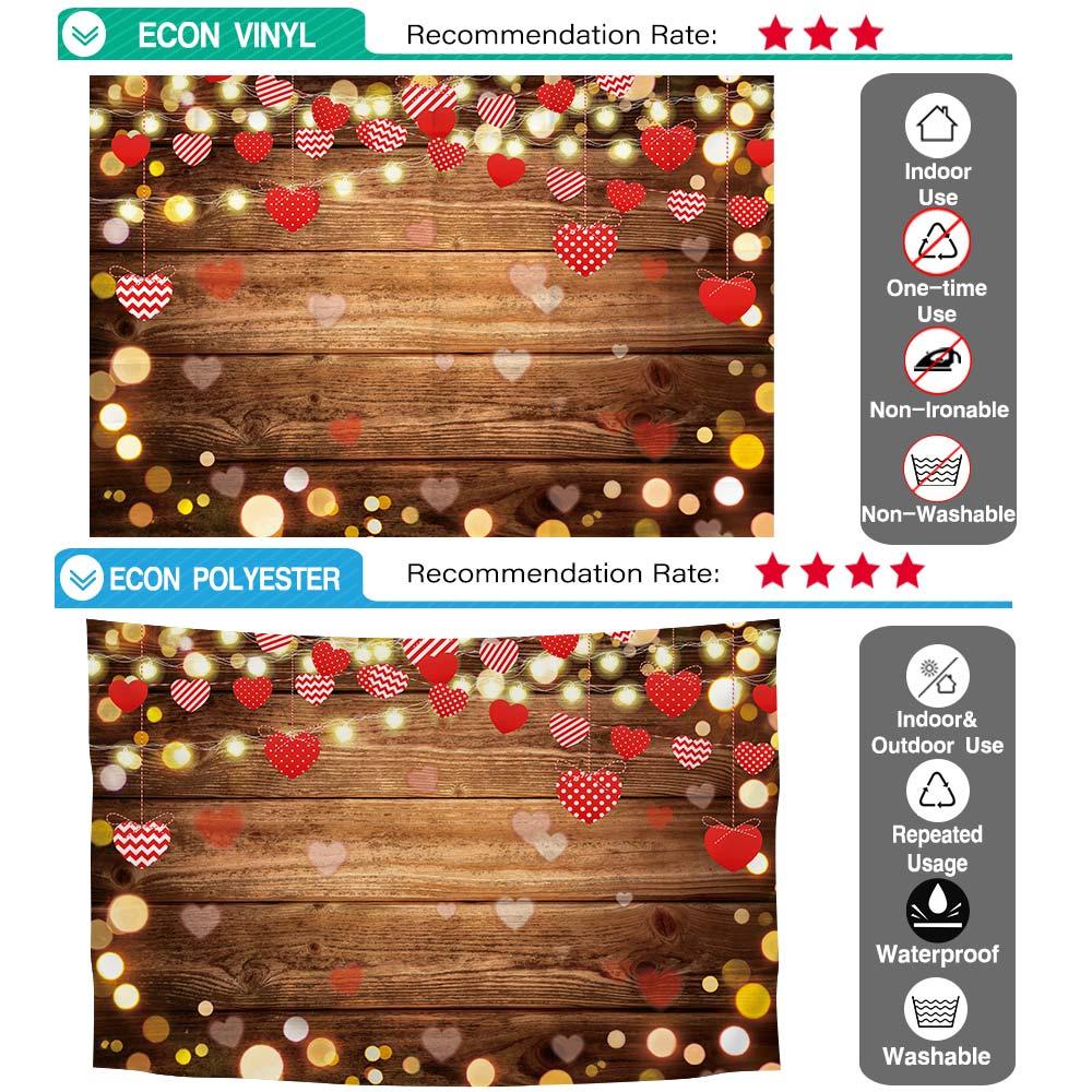 Allenjoy Wooden Bokeh Sweet Heart Lights Backdrop for Mother's Day - Allenjoystudio